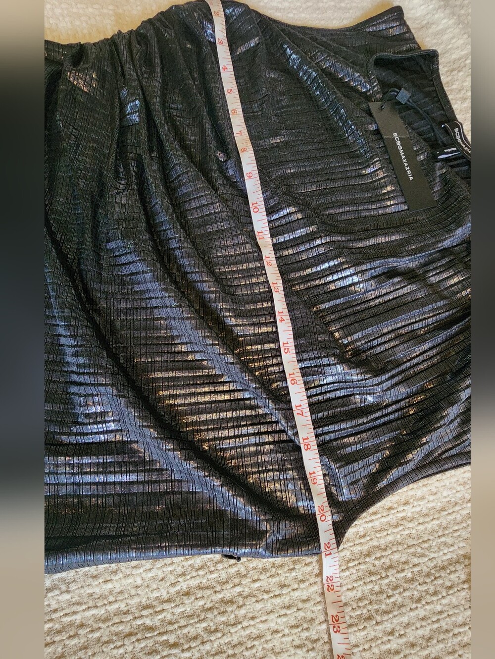 BCBGMaxAzria Shimmery Black Asymmetrical Dress - Picture 4 of 8